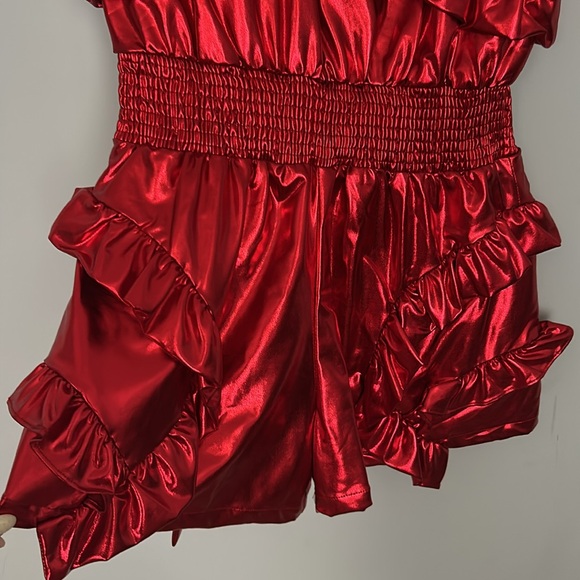 TCEC Red Ruffled Jumpsuit - Picture 3 of 3